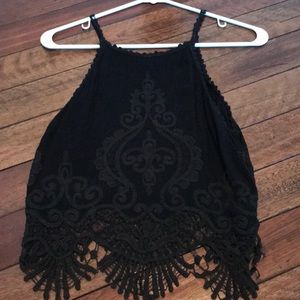 Black high neck tank